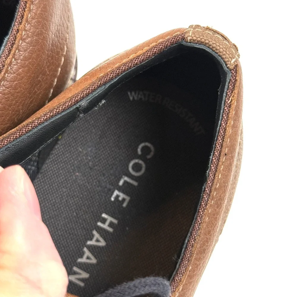 Cole Haan‎ Grand.OS Mens 9 M Brown Leather Water Resistant Derby Shoes